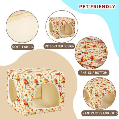 UPINS Guinea Pig Hideout,Washable Small Pet Bed House for Guinea Pigs Ferret Chinchilla Hedgehog Bunnies Rabbit