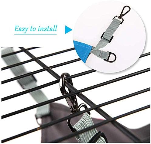 Hanging Cat Hammock, Pet Hammock for Cage, Adjustable Cat Bed Two Sides Comfortable/Waterproof Resting Sleepy Pad for Cats Small Dogs Rabbits or Other Small Animals (Blue)