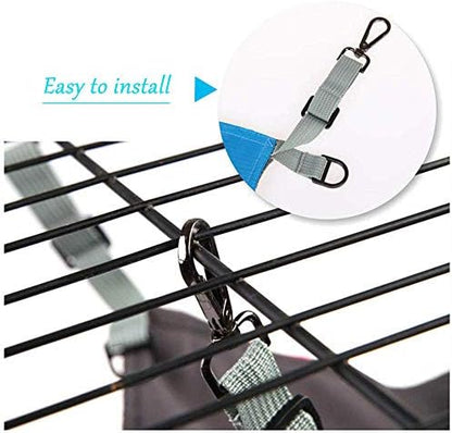 Hanging Cat Hammock, Pet Hammock for Cage, Adjustable Cat Bed Two Sides Comfortable/Waterproof Resting Sleepy Pad for Cats Small Dogs Rabbits or Other Small Animals (Blue)