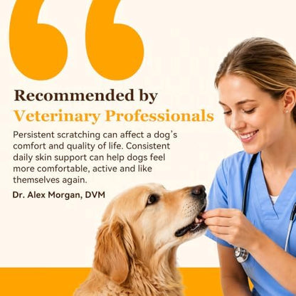 Manuka Honey for Dogs – Extra Strength Allergy & Anti-Itch Support with Manuka Honey, Quercetin, Colostrum, Kelp, Krill Oil & Probiotics – 120 Soft Chews