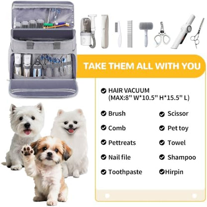 Dog Cat Grooming Bag for Vacuum,Scissors,Dog Grooming Kit Supplies