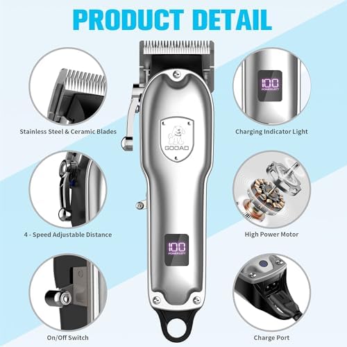 Dog Rechargeable Cordless Clippers for Grooming for Heavy Thick Hair&Coats