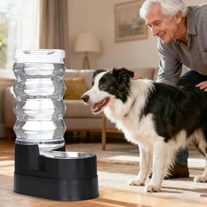 RIZZARI 9L Elevated Dog Water Dispenser: Large Stainless Steel Bowl