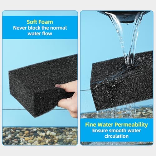 AQUANEAT 2 Pack Aquarium Bio Sponge Filter Media Pad Cut-to-Size Open Cell Foam Sheet for Fish Tank Sump (7.5" x 4.7" x 2.75")