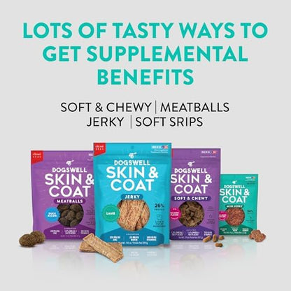 DOGSWELL Skin & Coat Jerky Dog Treats, Salmon, 18 oz. Pouch