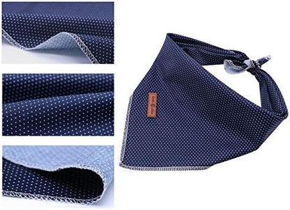Lionet Paws Dog Bandana for Small Medium Large Dogs, Cat Kerchief Blue DOIT, Triangle Bibs Scarf for Girl or Boy