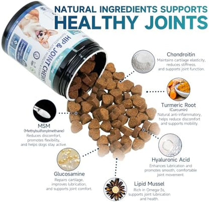 Joint Supplement for Dogs, Glucosamine for Dogs,180 Soft Chews