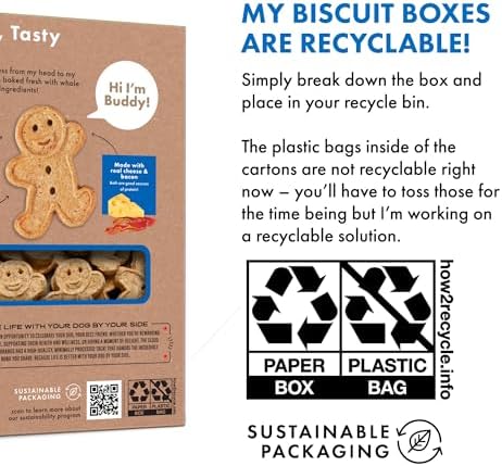 Buddy Biscuits 16 oz. Box of Crunchy Dog Treats Made with Bacon & Cheese (Pack of 2)