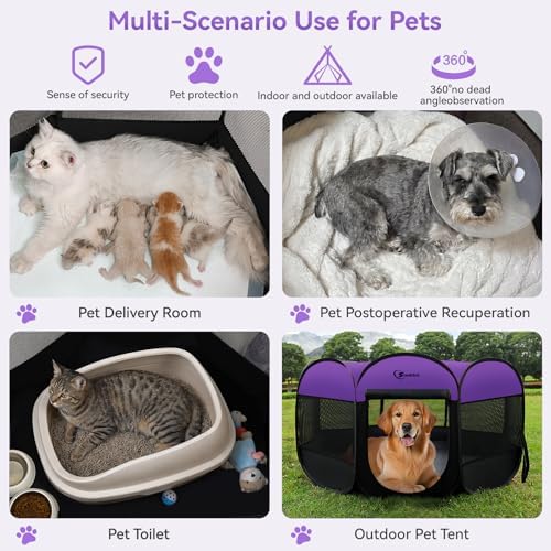 Siedihit Large Dog Playpen, Puppy Pet Playpen Indoor, Dogs Tent Crates Cage