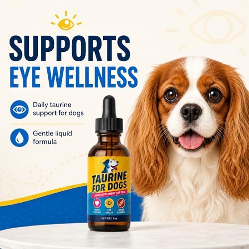 Taurine for Dogs Liquid Supplement, Bacon Flavored Dog Taurine Drops with Eyebright, 100mg per 1mL, Taurine Supplement for Dogs for Small Medium & Large Dogs, 1 fl oz