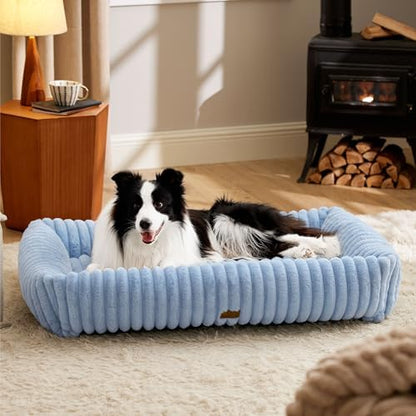 Bedsure ComfyFleece™ XL Dog Beds for Extra Large Dogs Washable，43in Blue