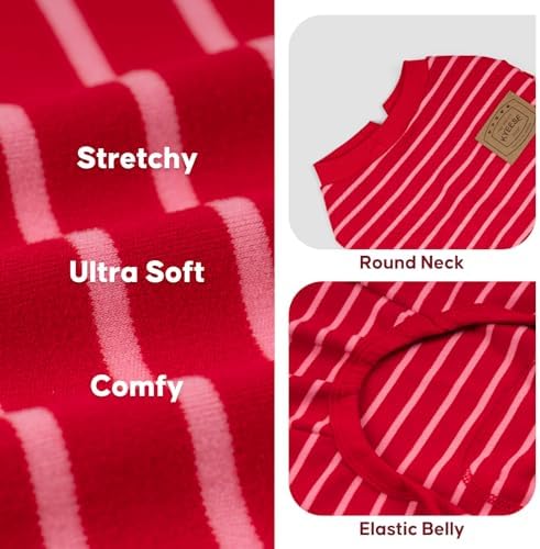 KYEESE Striped Dog Pajamas for Small Medium Dogs Thermal Fleece Onesie