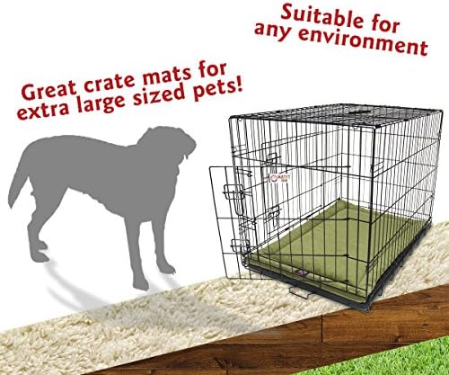 Majestic Pet Dog Crate Mat - Machine Washable Soft Plush Pet Bed Pad for Crates & Kennels | USA Crafted | 48"x30" Villa Fern