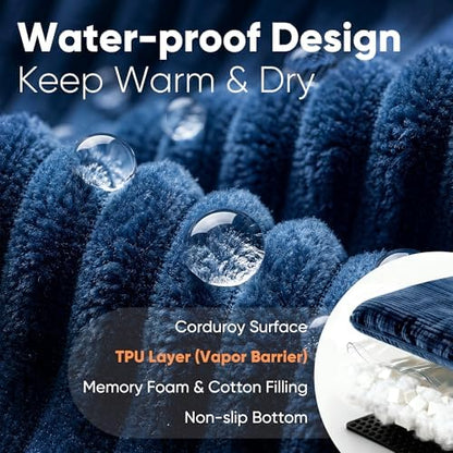 FUKUMARU Dog Couch Bed, Corduroy Cozy Cat Bed, Waterproof, Washable Cover