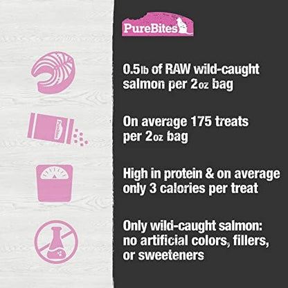 PureBites Salmon Single Ingredient Freeze Dried Cat Treats, 2 oz