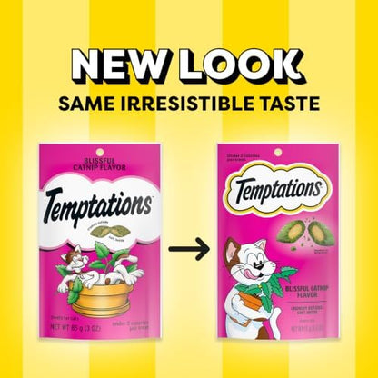 Temptations Classic Crunchy Cat Treats, Blissful Catnip, 3 oz, 12 Pack
