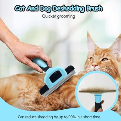 Deshedding Brush for Dogs & Cats, Stainless Steel Pet Brush