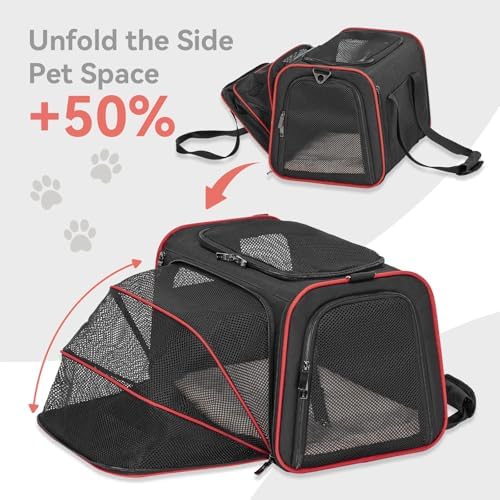 Petsfit Medium Expandable Cat Carrier for Air Travel, Up to 13 lb
