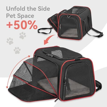 Petsfit Medium Expandable Cat Carrier for Air Travel, Up to 13 lb