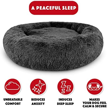 The Dog’s Bed Calming Donut Dog Bed, Machine Washable Removable Zip Cover