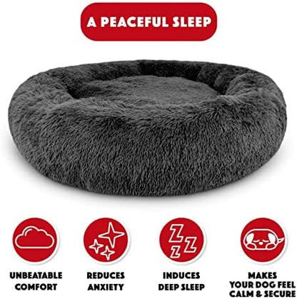 The Dog’s Bed Calming Donut Dog Bed, Machine Washable Removable Zip Cover