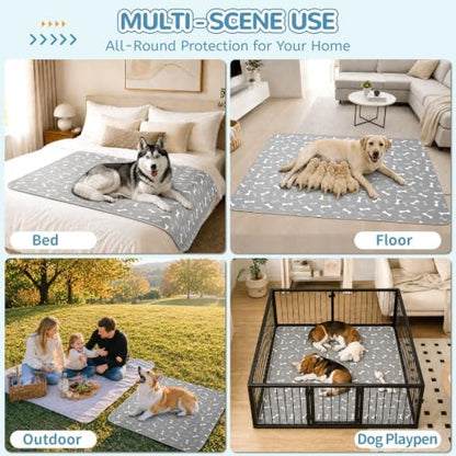 Washable Pee Pad for Dogs, 2 Pack Large Reusable Puppy Pads, 36"x48"