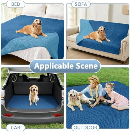 hyha Waterproof Reversible Dog Blanket, Pet Blanket for Sofa Couch