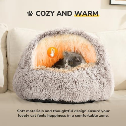 CATISM Cat Bed Hooded Cat Beds for Indoor Cats Covered Cat Beds