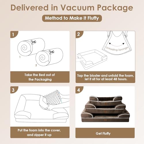 EHEYCIGA Orthopedic Small Dog Bed, Waterproof Memory Foam Washable Pet Beds