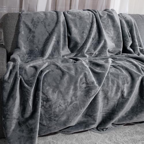 Lavish Home Waterproof Blanket - 80x80 King-Size Blanket for Kids, Pets, and Outdoors - Throw for Bed, Couch, Chair and Car (Gray)