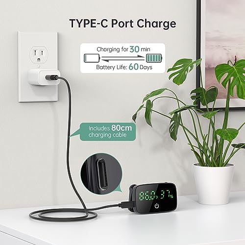 PAIZOO LED Digital Reptile Thermometer and Humidity Gauge with USB Charging
