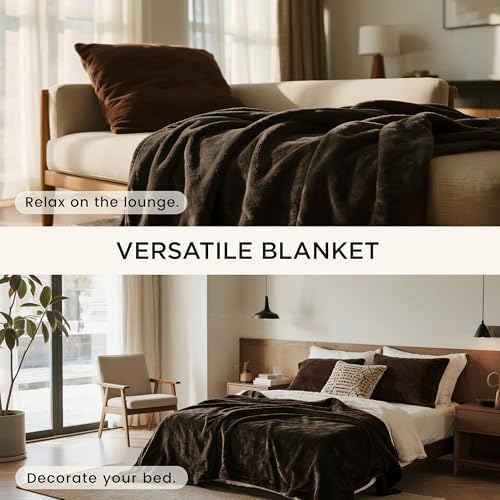 gogobunny Waterproof Blanket for Twin Bed, Warm Sherpa Fleece Throw, 60x80