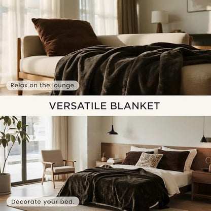 gogobunny Waterproof Blanket for Twin Bed, Warm Sherpa Fleece Throw, 60x80