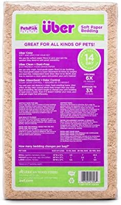 PETSPICK Uber Soft Paper Pet Bedding for Small Animals, Natural, 28L