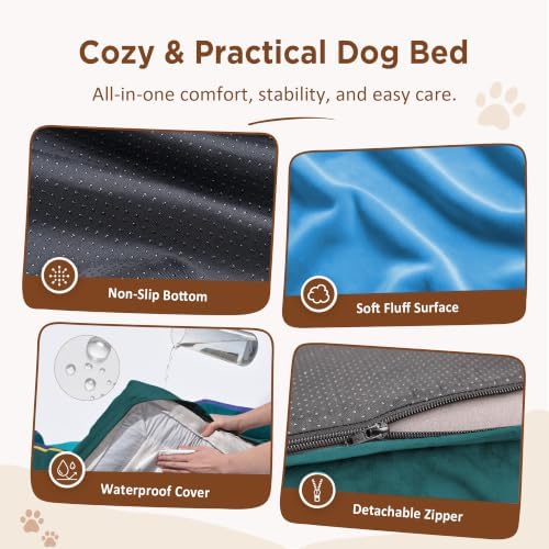 Comfort Expression Orthopedic Dog Beds for Large Sized Dog with Bolster