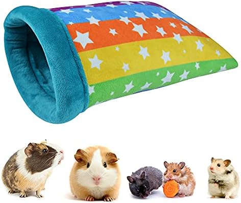 HOMEYA Hamster Sleeping Bag, Small Pet Animals Soft Flannel House Bed Nest Hideout Pouch Sack Sleeping Bed for Hedgehog Squirrel Bunny Guinea Pig Rat Warm Cage Decor Accessory (14 * 11 inch)