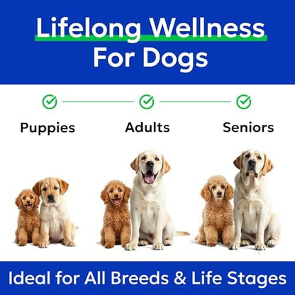 Omega 3 Fish Oil Liquid Supplement for Dogs - Wild Alaskan Salmon Oil