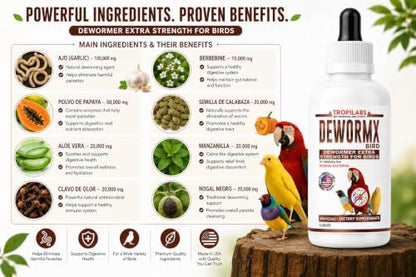 Farmalab Natural Dewormer Internal & External 100 Tabs Poultry - Vitamin for Poultry Rooster Hen Chicken Baby Chick Doves Pigeons and All Caged Birds (All Caged Birds)