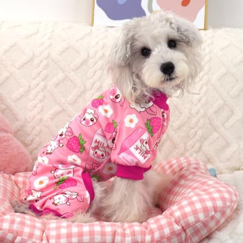 XPUDAC 4 Pack Dog Pajamas for Small Medium Dogs Soft Puppy Clothes, XXL