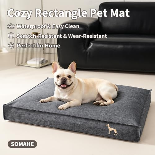SOMAHE Waterproof Orthopedic Dog Bed, Washable, Medium 27.6x20x4 Green