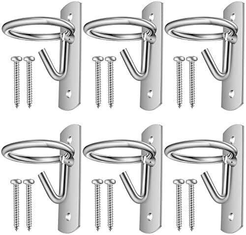 Dunzy 6 Pcs Bucket Hooks for Horses Bucket Hangers Holder Metal, Silver