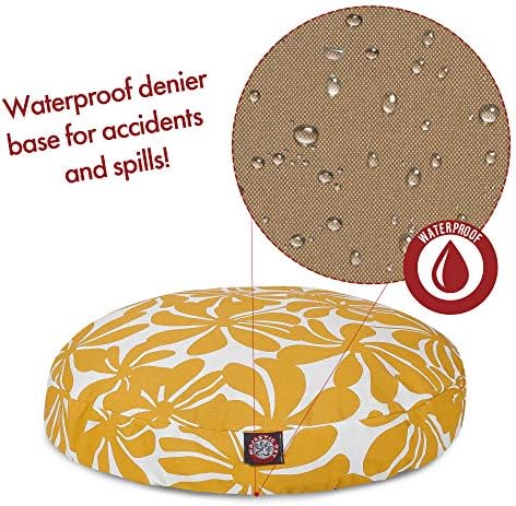 Yellow Plantation Large Round Indoor Outdoor Pet Dog Bed With Removable Washable Cover By Majestic Pet Products