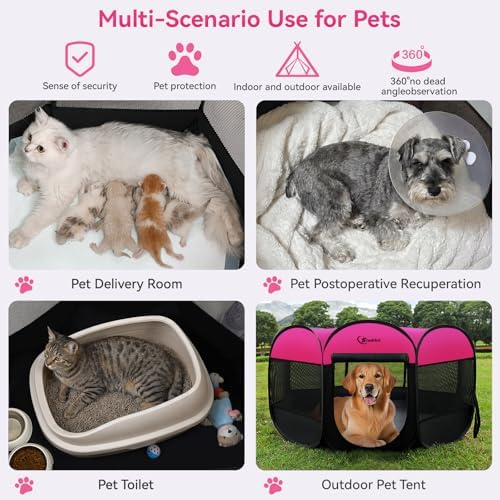 Siedihit Dog Cat Playpen, Large Puppy Pet Playpen, Dog Crate Tent Cage