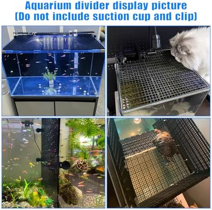 Plastic Egg Crate Grip Panel Fish Tank Divider Aquarium Divider Filter Bottom Fish Tank Isolation Board Egg Crate Tray (Black, 12pcs 11.8X5.9 Inch with 0.15 Inch Hole)