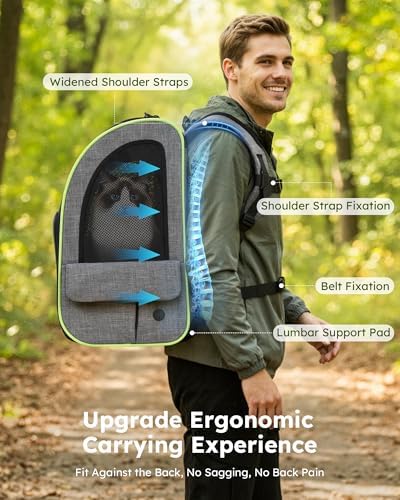 pecute Cat Backpack Expandable, Cat Carrier Backpack Breathable, Large