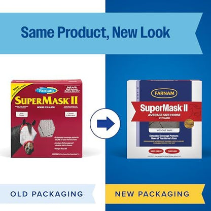 Farnam SuperMask II Horse Fly Mask Without Ears For Eyes, Regular Size