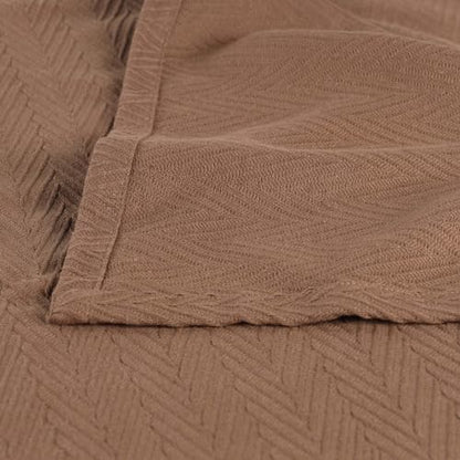 Superior Metro All-Season Cotton Blanket, Woven Blanket for Couch, Bed, Bedding, Farmhouse, Home Essentials, Cute and Cozy Bohemian Blankets, Herringbone Weave, Twin Size, Taupe