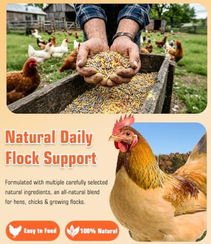 Natural Chicken Dewormer Powder Chili Mix Wormer for Flock Poultry, Natural Poultry Supplement for Chickens, Chicken Wormer Feed Additive with Chili Pepper & Oregano (Red)