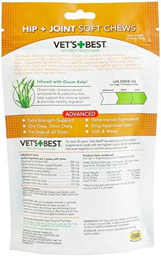 Vet's Best Advanced Hip & Joint Soft Chews for Dogs, 30 Day Supply