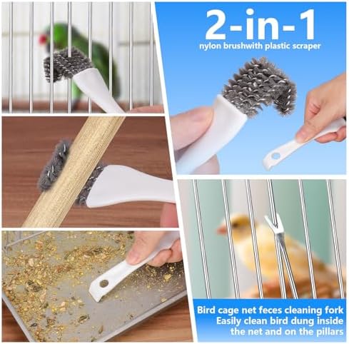 XANGNIER Bird Cage Cleaner Brush Kit Accessories,4 Pcs